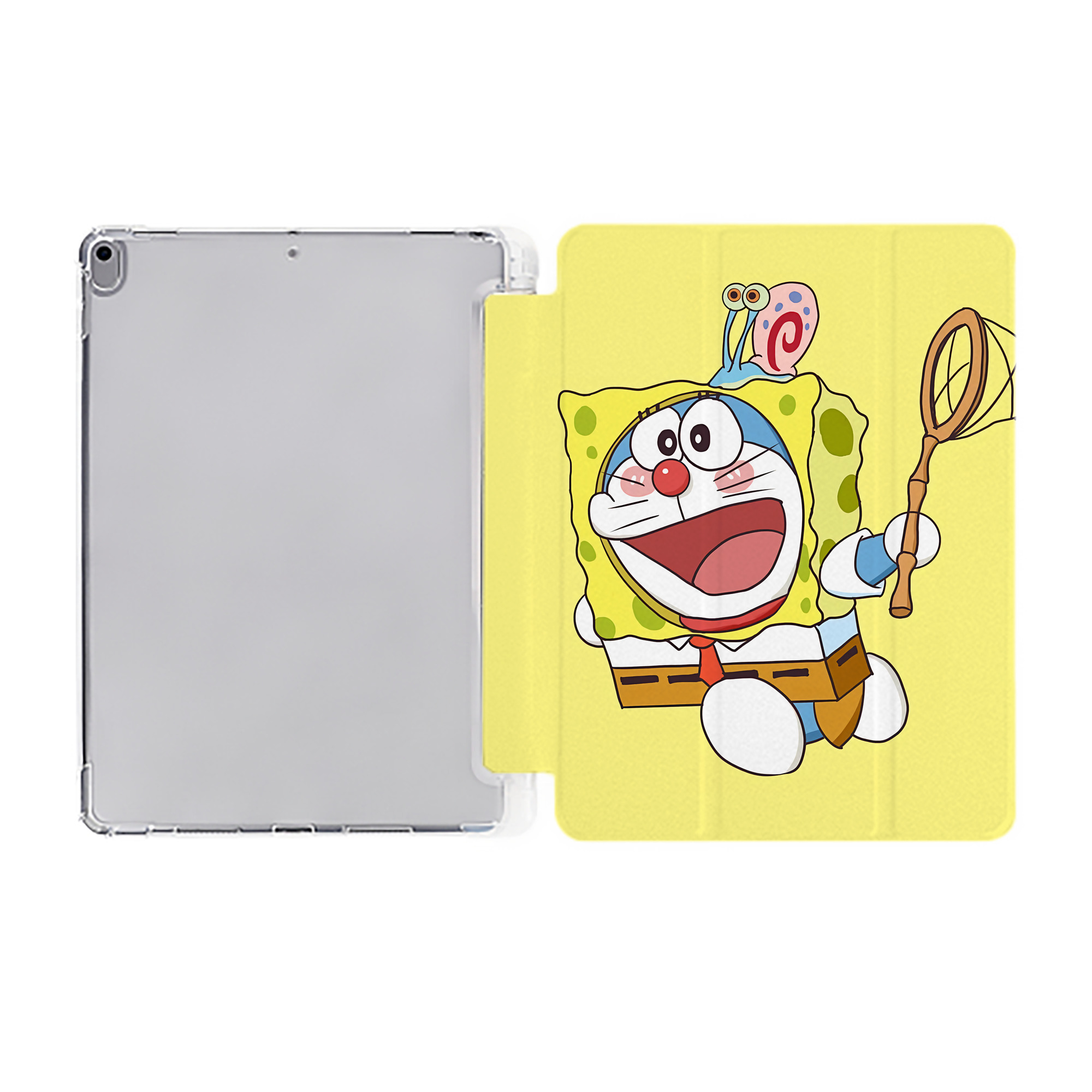 （画像用） ドラえもん Doraemon IPad ケース ペン収納付き 三つ折りスタンド PUレザー×シリコン 対応機種9.5/10.5/10.9インチ